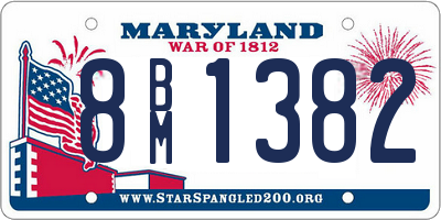 MD license plate 8BM1382