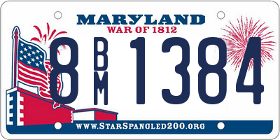 MD license plate 8BM1384