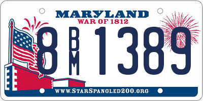 MD license plate 8BM1389