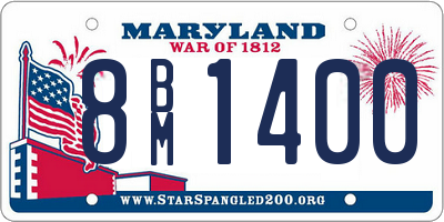 MD license plate 8BM1400