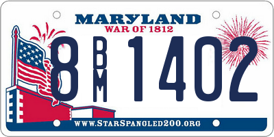 MD license plate 8BM1402