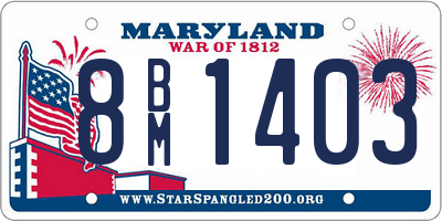 MD license plate 8BM1403