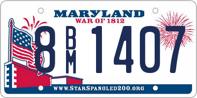 MD license plate 8BM1407