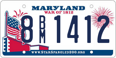 MD license plate 8BM1412