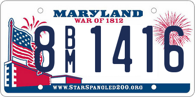 MD license plate 8BM1416