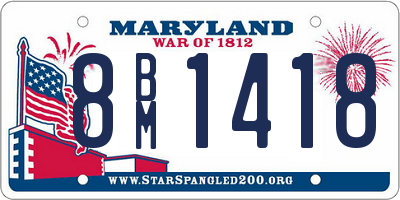 MD license plate 8BM1418