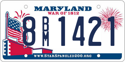 MD license plate 8BM1421