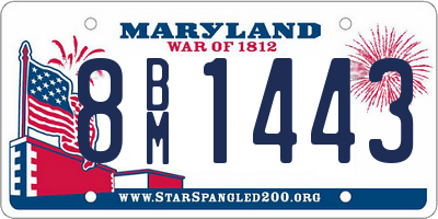 MD license plate 8BM1443