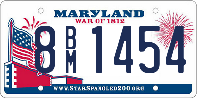 MD license plate 8BM1454