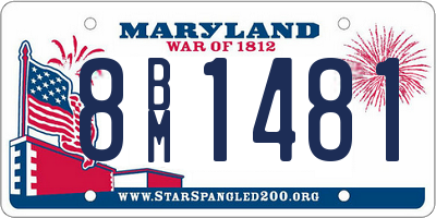 MD license plate 8BM1481