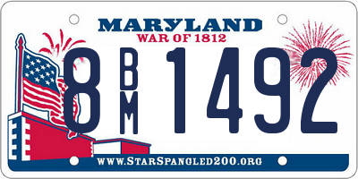 MD license plate 8BM1492