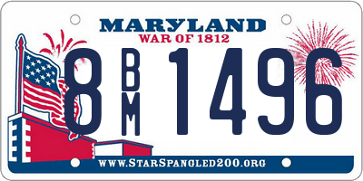 MD license plate 8BM1496