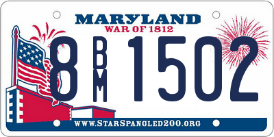 MD license plate 8BM1502