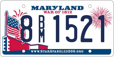 MD license plate 8BM1521