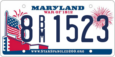 MD license plate 8BM1523