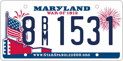 MD license plate 8BM1531