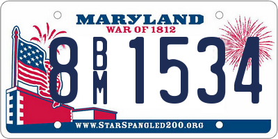MD license plate 8BM1534