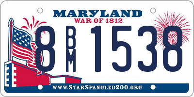 MD license plate 8BM1538