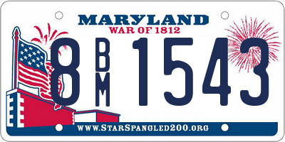 MD license plate 8BM1543