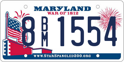 MD license plate 8BM1554