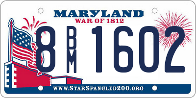 MD license plate 8BM1602