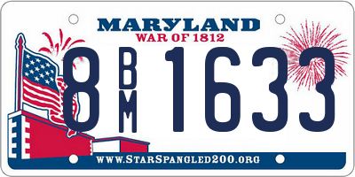 MD license plate 8BM1633