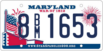 MD license plate 8BM1653