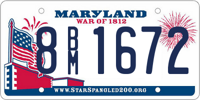 MD license plate 8BM1672