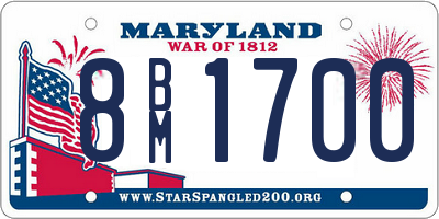 MD license plate 8BM1700