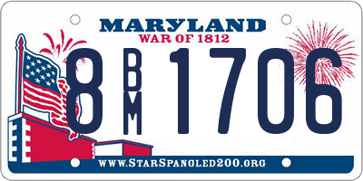 MD license plate 8BM1706