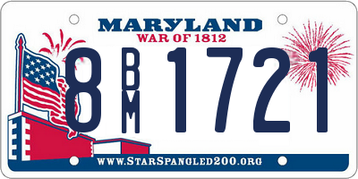 MD license plate 8BM1721