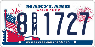 MD license plate 8BM1727