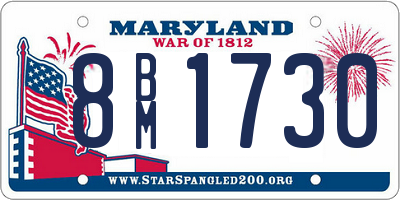 MD license plate 8BM1730