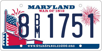 MD license plate 8BM1751