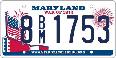 MD license plate 8BM1753