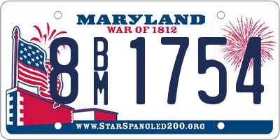 MD license plate 8BM1754