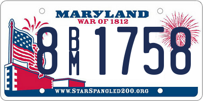 MD license plate 8BM1758