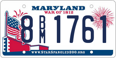 MD license plate 8BM1761