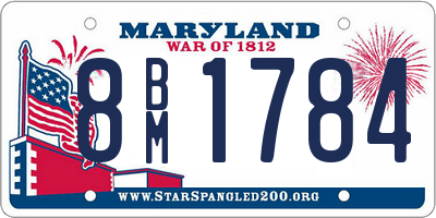 MD license plate 8BM1784