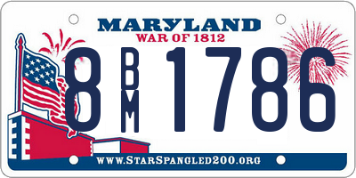 MD license plate 8BM1786