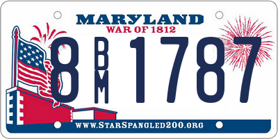 MD license plate 8BM1787