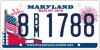 MD license plate 8BM1788