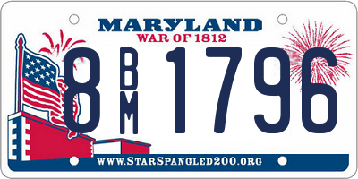 MD license plate 8BM1796