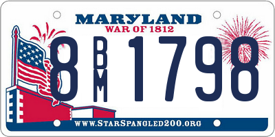 MD license plate 8BM1798