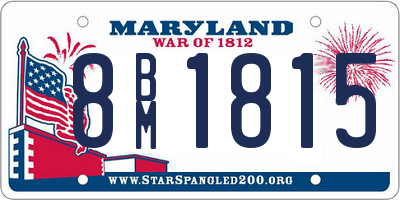 MD license plate 8BM1815