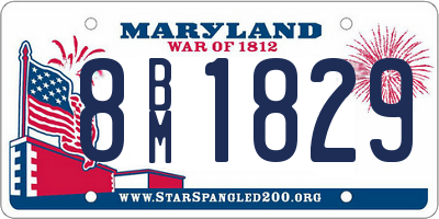 MD license plate 8BM1829