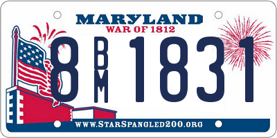 MD license plate 8BM1831