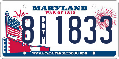 MD license plate 8BM1833
