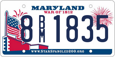 MD license plate 8BM1835