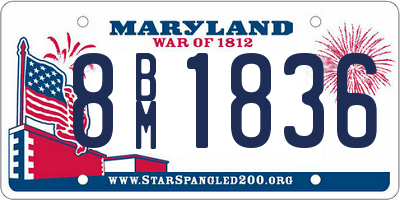 MD license plate 8BM1836